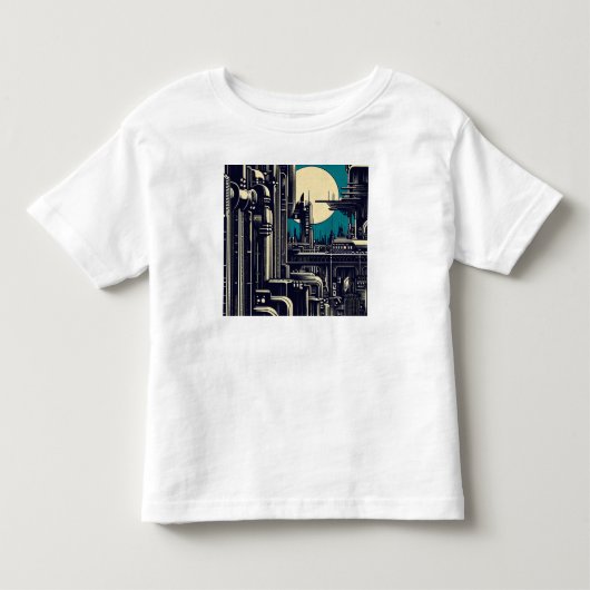 SF未来都市ウッドカット2 トドラーTシャツ (正面)