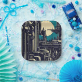 SF未来都市ウッドカット2 ペーパープレート (パーティー)