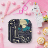 SF未来都市ウッドカット2 ペーパープレート (パーティー)