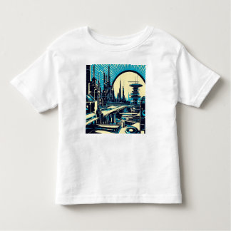SF未来都市ウッドカット3 トドラーTシャツ