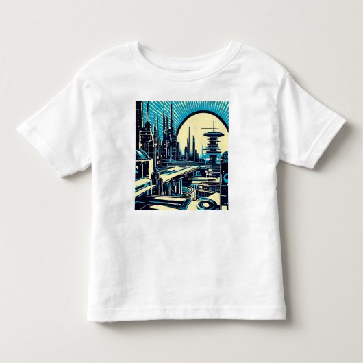 SF未来都市ウッドカット3 トドラーTシャツ (正面)
