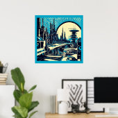 SF未来都市ウッドカット3 ポスター (ホームオフィス)