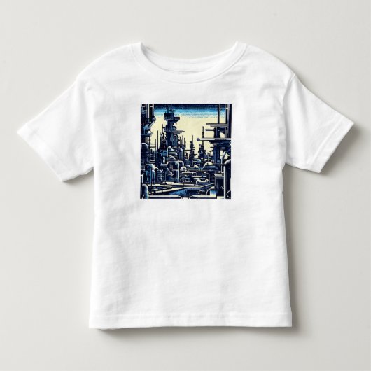 SF未来都市ウッドカット4 トドラーTシャツ (正面)