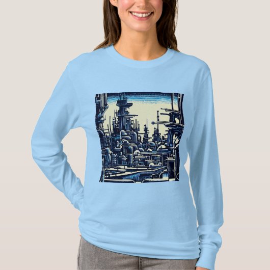 SF未来都市ウッドカット4 Tシャツ (正面)