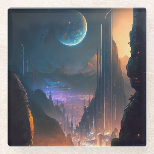 SF未来都市コースター ガラスコースター (正面)