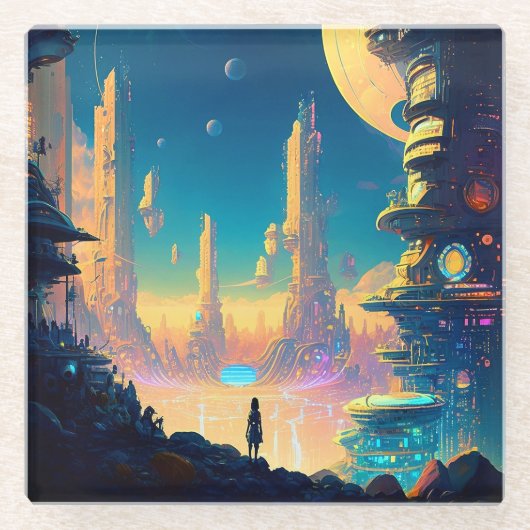 SF未来都市コースター ガラスコースター (正面)