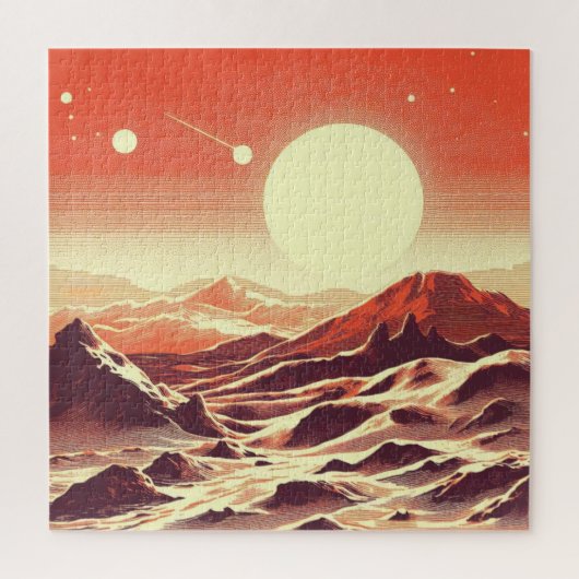 SF火星の風景ウッドカット(2) ジグソーパズル (縦)