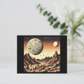 SF火星横向きウッドカット1 ポストカード (スタンド正面)