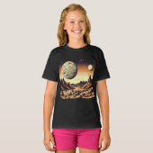 SF火星横向きウッドカット1 Tシャツ (正面フル)