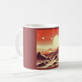 SF火星横向きウッドカット2 コーヒーマグカップ (正面左)