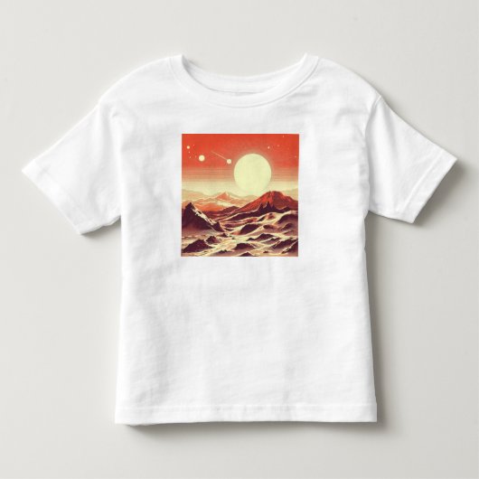SF火星横向きウッドカット2 トドラーTシャツ (正面)