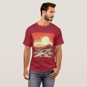 SF火星横向きウッドカット2 Tシャツ (正面フル)