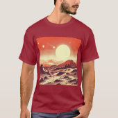 SF火星横向きウッドカット2 Tシャツ (正面)
