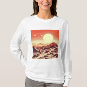 SF火星横向きウッドカット2 Tシャツ
