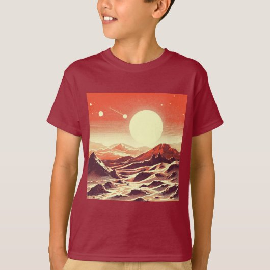 SF火星横向きウッドカット2 Tシャツ (正面)
