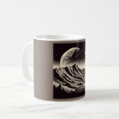 SF火星横向きウッドカット3 コーヒーマグカップ (正面左)