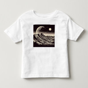 SF火星横向きウッドカット3 トドラーTシャツ