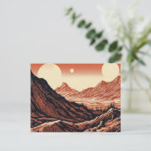 SF火星横向きウッドカット4 ポストカード (スタンド正面)