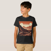 SF火星横向きウッドカット4 Tシャツ (正面フル)