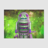 SF玩具ロボットグリーン銀河系レトロクール 薄葉紙 (正面)