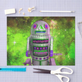 SF玩具ロボットグリーン銀河系レトロクール 薄葉紙