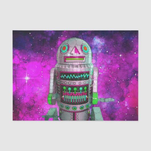 SF玩具ロボットパープル銀河系レトロクール 薄葉紙 (正面)
