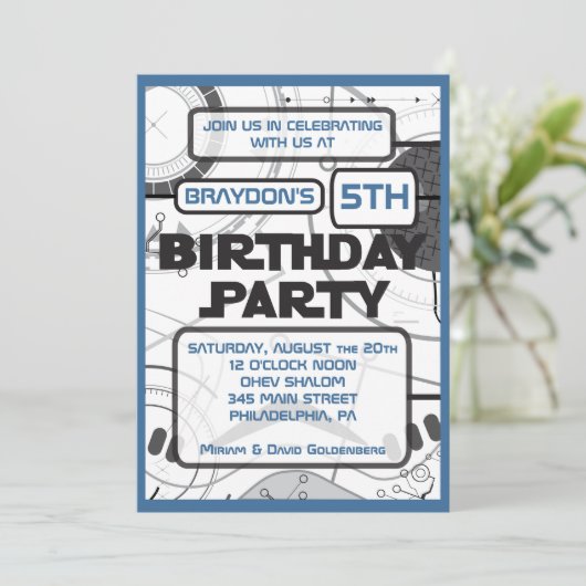 SF誕生日パーティーの招待 招待状 (スタンド正面)