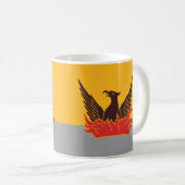 SF霧と金ゴールド国旗のコーヒーマグ – 金ゴールド表 コーヒーマグカップ (正面右)