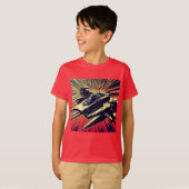 SF – アニメスターファイターウッドカット1 Tシャツ (正面フル)