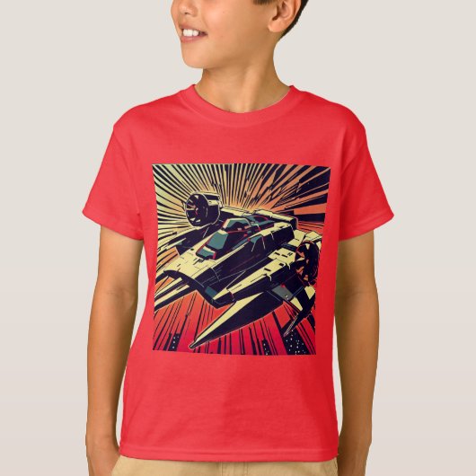 SF – アニメスターファイターウッドカット1 Tシャツ (正面)