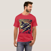 SF – アニメスターファイターウッドカット1 Tシャツ (正面フル)