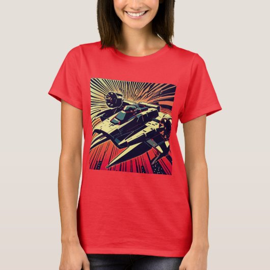 SF – アニメスターファイターウッドカット1 Tシャツ (正面)