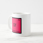 Sf - サンフランシスコの街 化学元素記号T コーヒーマグカップ (正面左)