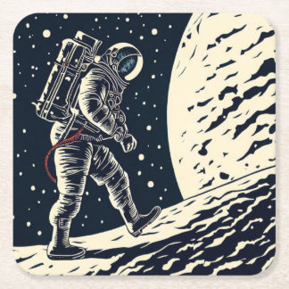 SF – スペースウォークウッドカット宇宙飛行士1 スクエアペーパーコースター