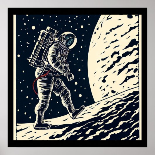 SF – スペースウォークウッドカット宇宙飛行士1 ポスター (正面)