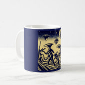 SF – 奇妙な惑星ウッドカット上のエイリアン1 コーヒーマグカップ (正面左)