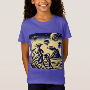 SF – 奇妙な惑星ウッドカット上のエイリアン1 Tシャツ
