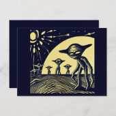 SF – 奇妙な惑星ウッドカット上のエイリアン2 ポストカード (正面/裏面)