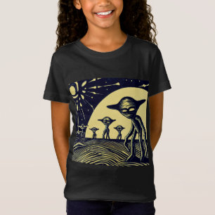 SF – 奇妙な惑星ウッドカット上のエイリアン2 Tシャツ