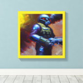 SF -軍隊ヒーロー4 キャンバスプリント (インサイチュ (ウッドフロア))