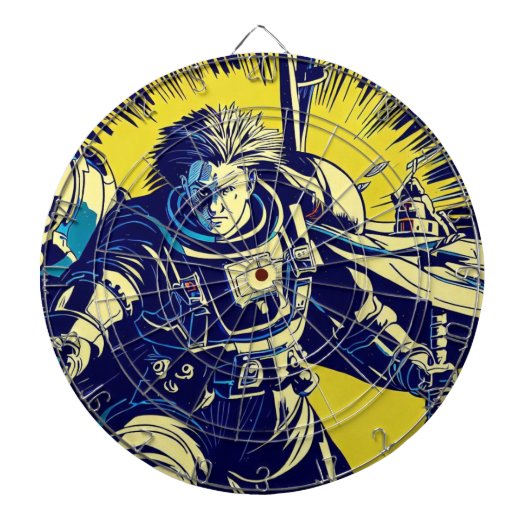 SF Anime Hero - Woodcut (1) ダーツボード (正面)