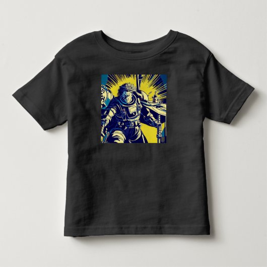 SF - Anime Hero Woodcut 1 トドラーTシャツ (正面)