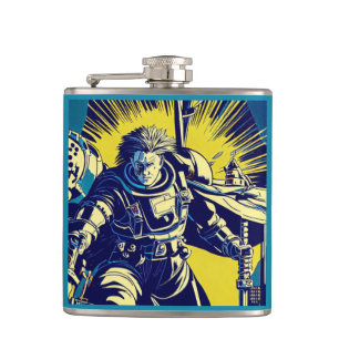 SF - Anime Hero Woodcut 1 フラスク