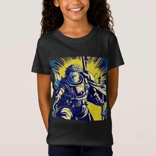 SF - Anime Hero Woodcut 1 Tシャツ (正面)