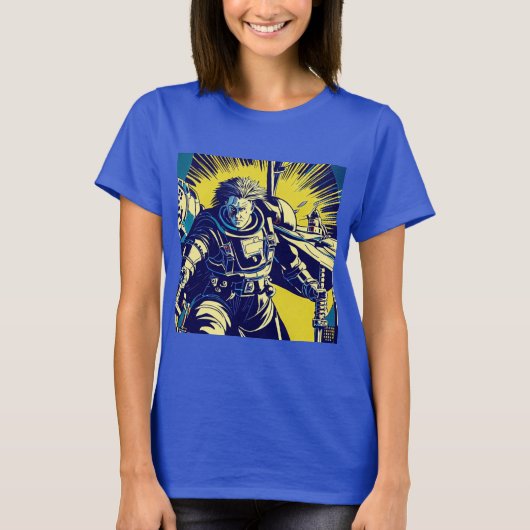 SF - Anime Hero Woodcut 1 Tシャツ (正面)