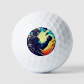 SF Anime Hero - Woodcut (2) ゴルフボール (正面)