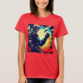 SF - Anime Hero Woodcut 2 Tシャツ