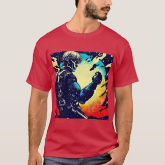 SF - Anime Hero Woodcut 2 Tシャツ