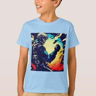 SF - Anime Hero Woodcut 2 Tシャツ