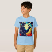 SF - Anime Hero Woodcut 2 Tシャツ (正面フル)